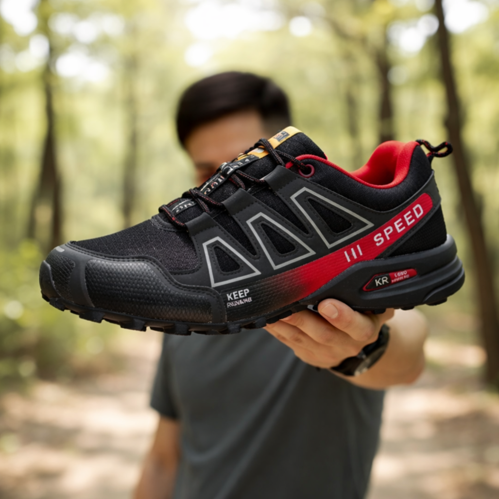 KEEP 3 | Zapatos de Senderismo ProGrip Negros y Rojos