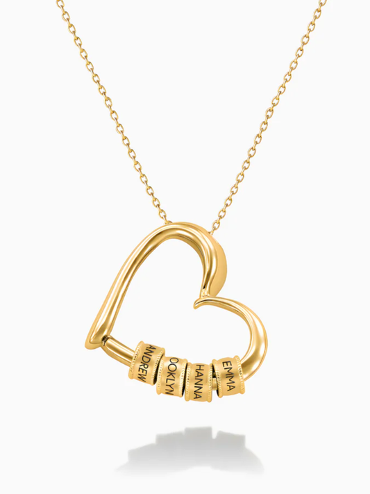 COLLIER EN FORME DE CŒUR AVEC PRÉNOMS