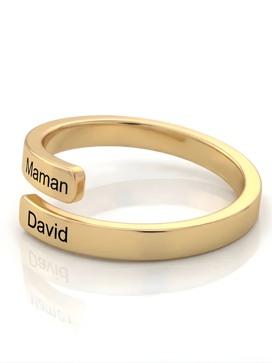 BAGUE DOUBLE PRÉNOM AJUSTABLE