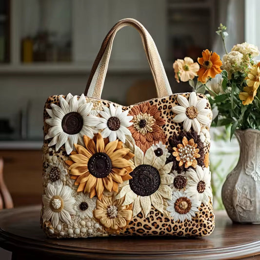 Bolso acolchado hecho a mano con un diseño de margaritas