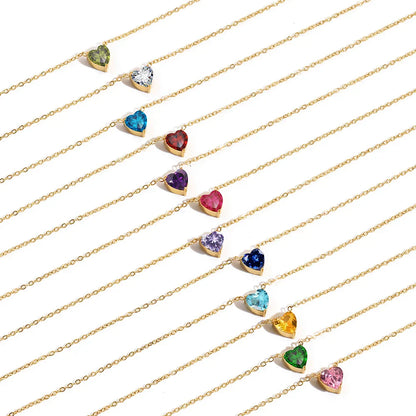 COLLIER AVEC UNE PIERRE DE NAISSANCE EN FORME DE CŒUR