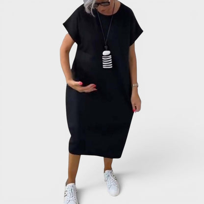 Nicole | Robe midi fluide à poches