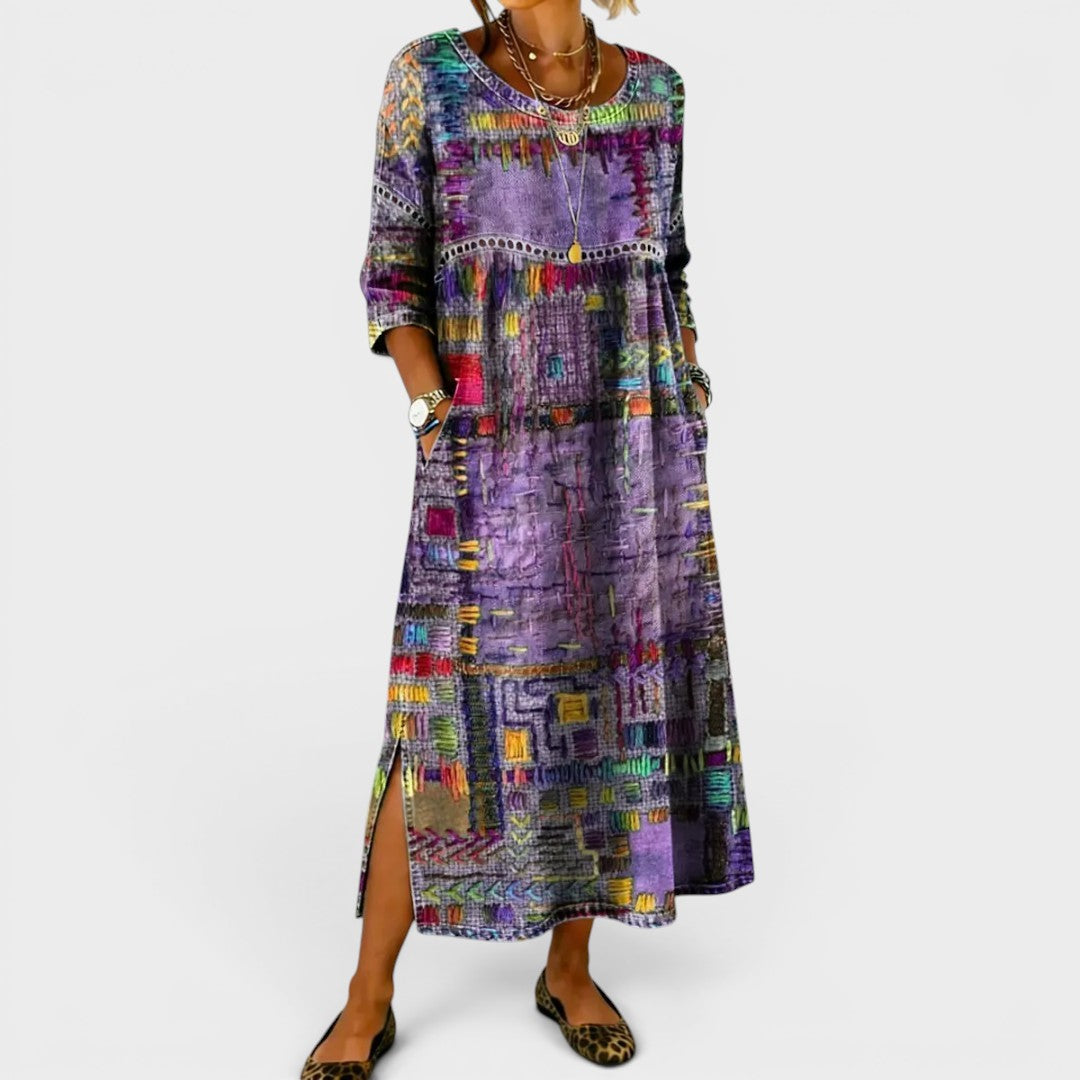 Léonie™ | Robe en denim bohème élégante