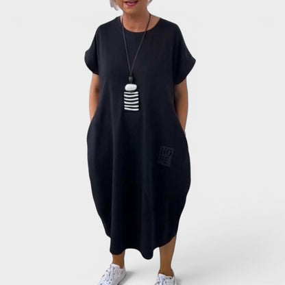 Nicole | Robe midi fluide à poches