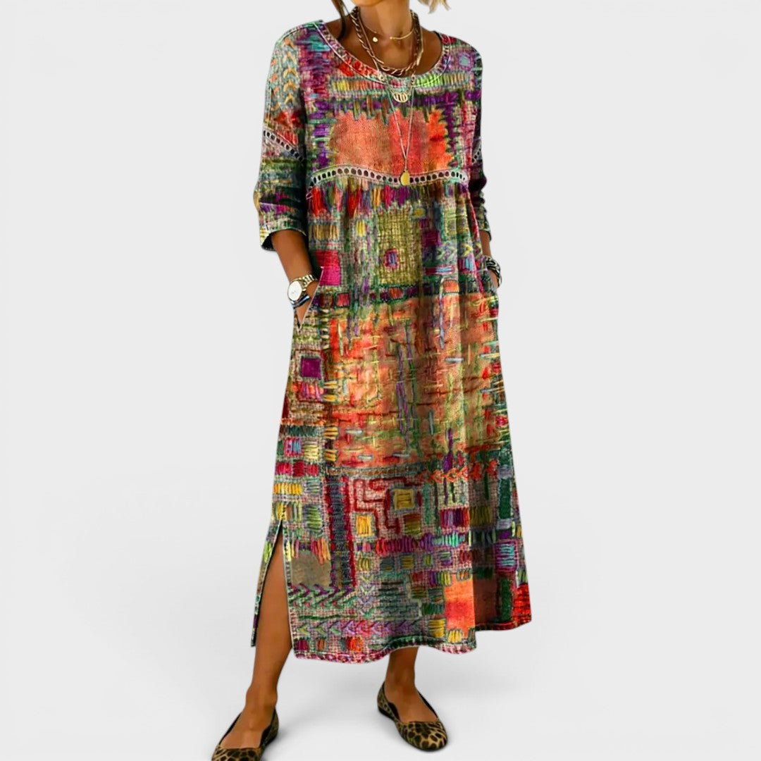 Léonie™ | Robe en denim bohème élégante
