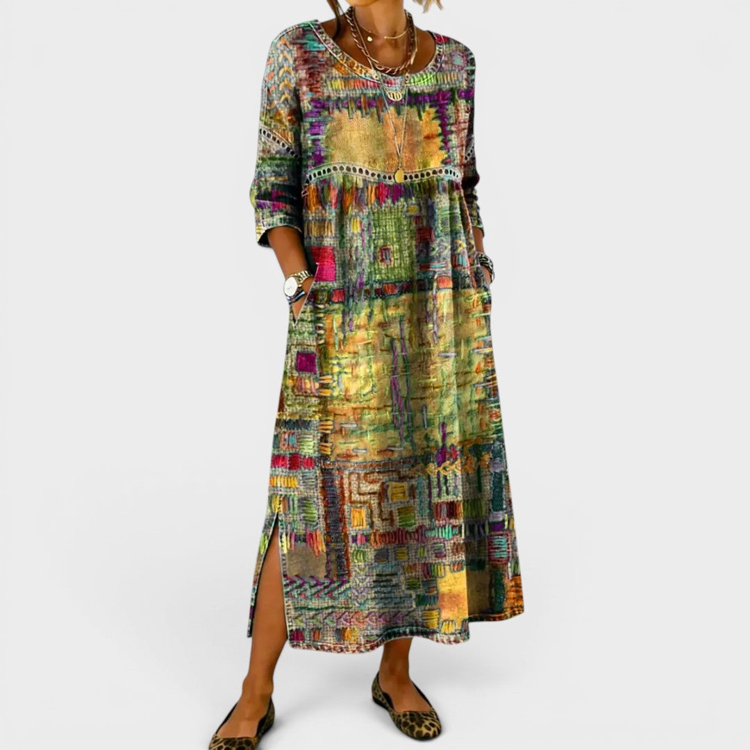 Léonie™ | Robe en denim bohème élégante