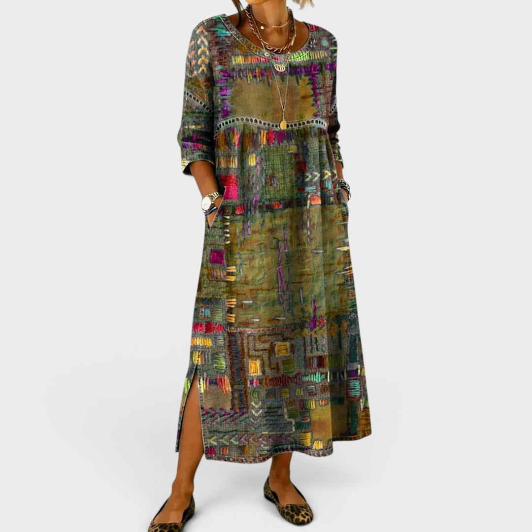 Léonie™ | Robe en denim bohème élégante