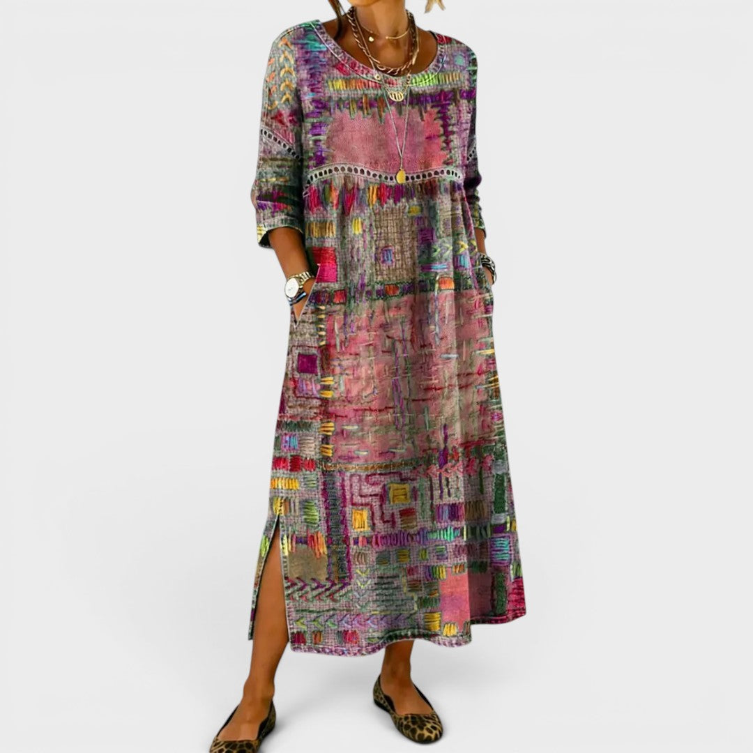 Léonie™ | Robe en denim bohème élégante