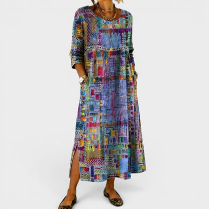Léonie™ | Robe en denim bohème élégante