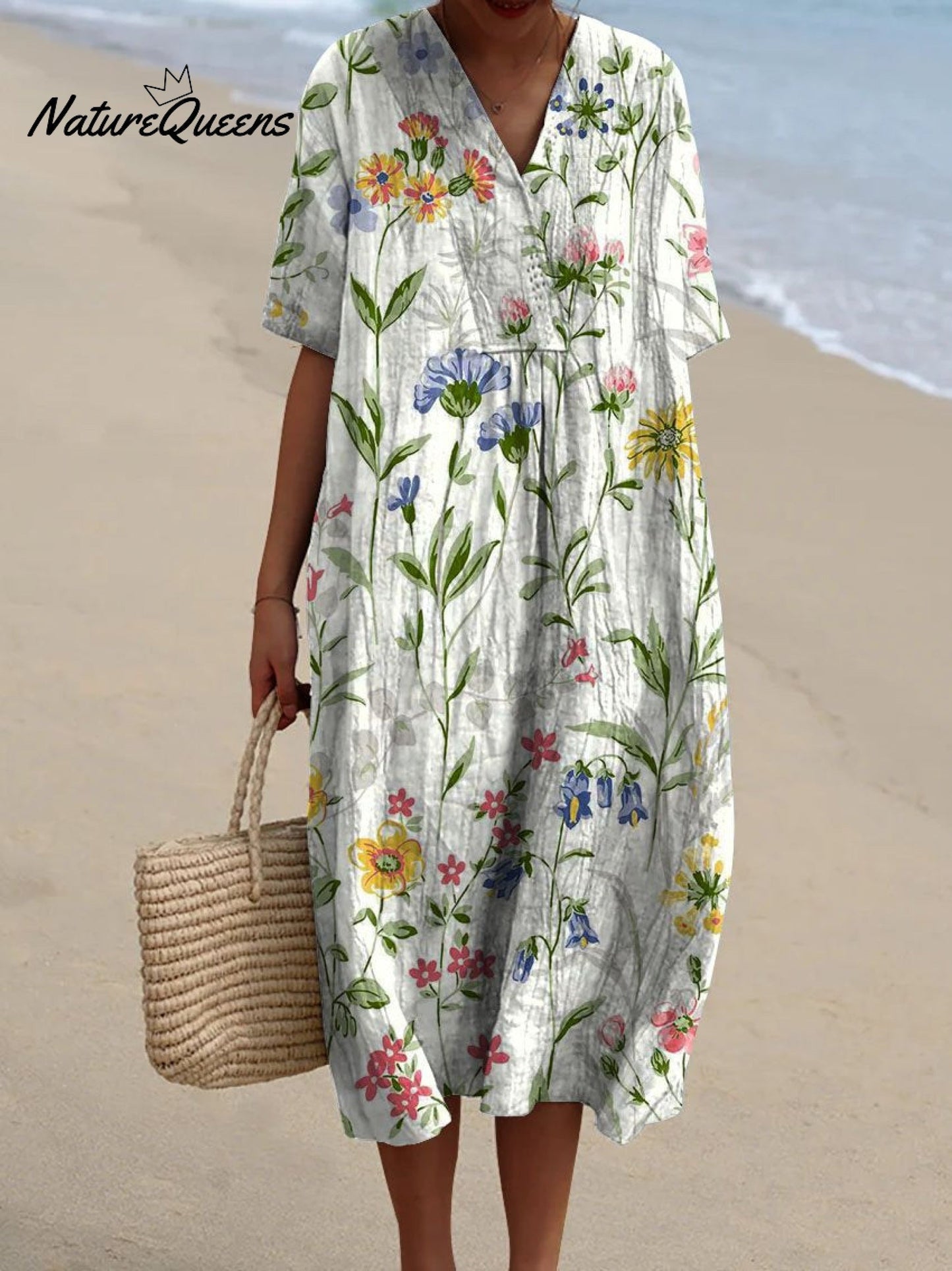Robe Flottante Vintage Florale pour Femmes