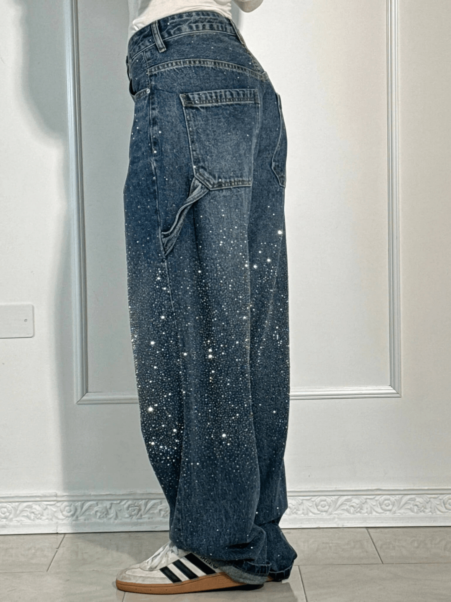 Julia |Trendige Balloon-Carpenter-Jeans mit Glitzer