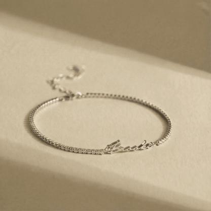 BRACELET PERSONNALISÉ AVEC PRÉNOM ET ZIRCONE