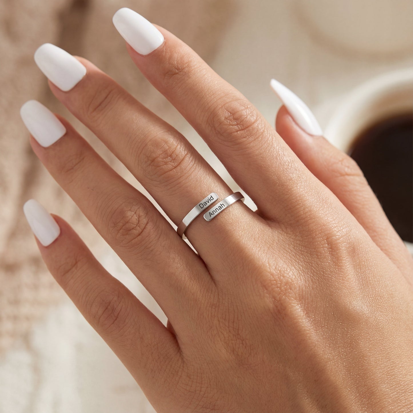 BAGUE DOUBLE PRÉNOM AJUSTABLE