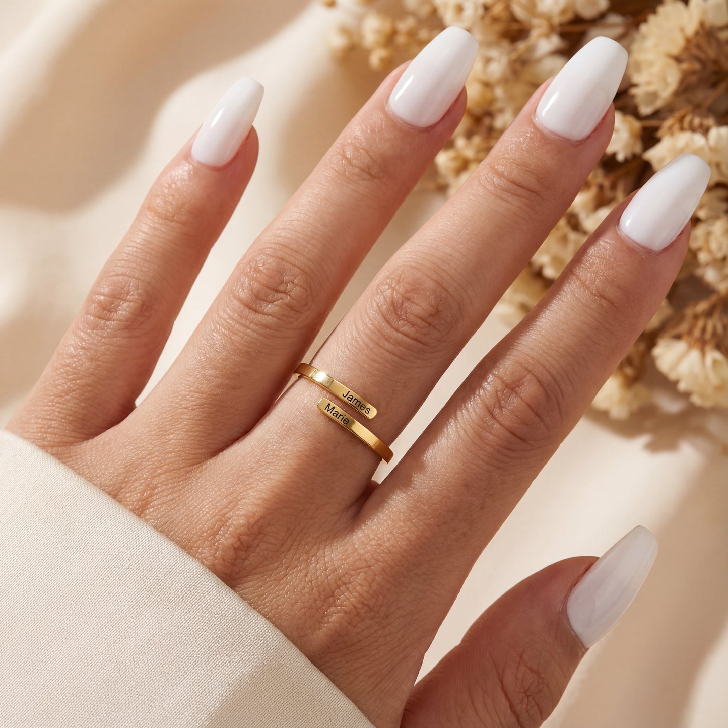 BAGUE DOUBLE PRÉNOM AJUSTABLE